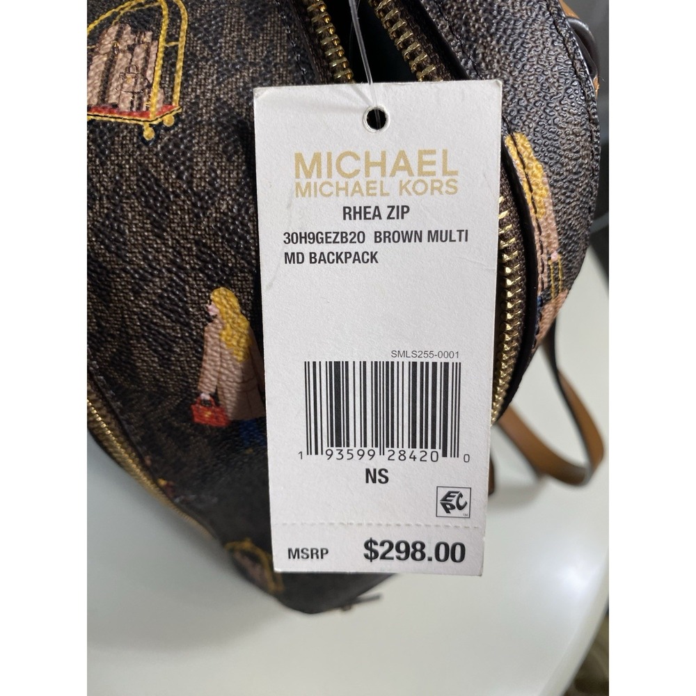 NEW Michael Kors Limited Edition Rhea Medium Jet Set Girls Travel Print Backpack - Picture 2 of 12